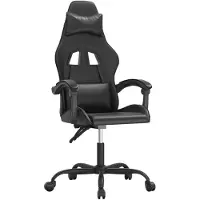 vidaXL Chaise de jeu noire en similicuir