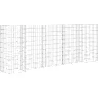 vidaXL Panier à plantes en gabion en forme de H fil d'acier 260x40x100 cm