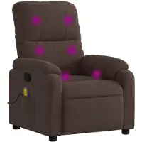 vidaXL Fauteuil de massage Marron Tissu microfibre