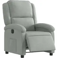 vidaXL Fauteuil relax électrique gris clair velours