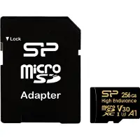 Silicon Power Carte microSDXC haute endurance 256 Go V30 + adaptateur