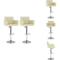 vidaXL Tabouret de bar 2 pcs. Simili cuir crème - Tabouret de bar