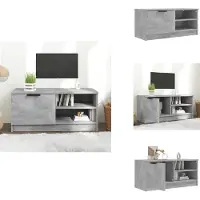 vidaXL Armoire TV gris béton 80x35x36,5 cm Bois composite - Meuble TV