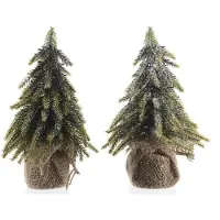 Christmas Decoration Mini Pin Avec Pot De Jute, ø12x20cm. Everland