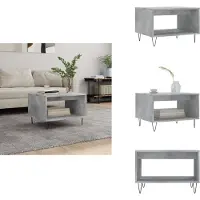 vidaXL Table basse gris béton 60x50x40 cm Bois composite - Tables basses