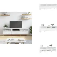 vidaXL Armoire TV blanc brillant 150x30x44,5 cm Bois composite - Meuble TV