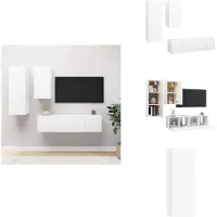 vidaXL Ensemble de meubles TV 4 pièces Blanc Matériau dérivé du bois - Meubles TV