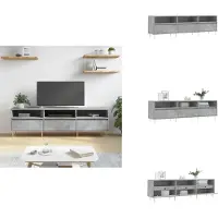 vidaXL Armoire TV gris béton 150x30x44,5 cm Bois composite - Meuble TV