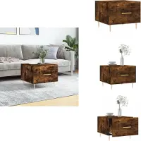 vidaXL Table basse chêne fumé 50x50x40 cm Bois composite - Tables basses
