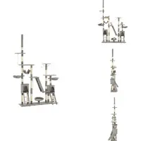 vidaXL Arbre à chat avec griffoirs en sisal 230 - 250 cm Gris - Arbres à chats