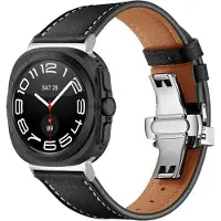 Cover-Discount Lederarmband Ersatz (47 mm, Cuir), Sangles de montre, Noir