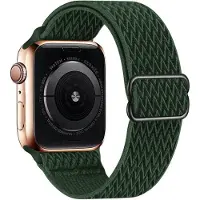 Cover-Discount Apple Watch 44/45/46/49mm - Bracelet de remplacement en tissu nylon flexible (Nylon), Sangles de montre, Vert