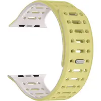 Cover-Discount Apple Watch 44/45/46/49mm - Bracelet sport en silicone bicolore (Silicone), Sangles de montre, Jaune