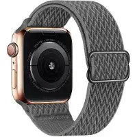 Cover-Discount Apple Watch 44/45/46/49mm - Bracelet de remplacement en tissu nylon flexible (Nylon), Sangles de montre, Gris