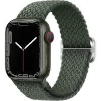 Cover-Discount Apple Watch 44/45/46/49mm - Bracelet de remplacement en tissu nylon tressé (Nylon), Sangles de montre, Vert