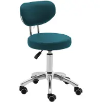 Physa Tabouret roulant Expondo avec dossier - 46 - 60 cm - 150 kg - turquoise