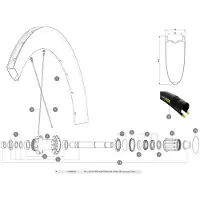Mavic Comete Pro Carbon Sl C Disc Rear Right Spokes 12 Units Noir 236 mm