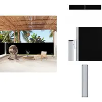vidaXL Marquise latérale extensible Noir 160x1000 cm - Parasols & Protection solaire