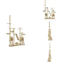 vidaXL Arbre à chat avec griffoirs en sisal 230 - 250 cm Beige - Arbres à chats