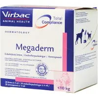 Virbac Megaderm - complément alimentaire pour chiens et chats jusqu'à 10 kg pour les problèmes de peau - 28x4 ML