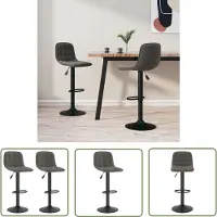 The Living Store Tabouret de bar 2 pcs. Velours gris foncé