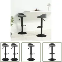 The Living Store Tabouret de bar 2 pcs. Velours gris foncé