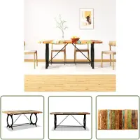 The Living Store Table de salle à manger en vieux bois massif 180 cm