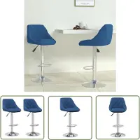 The Living Store Tabourets de bar 2 pcs. Velours bleu