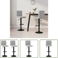 The Living Store Tabouret de bar 2 pcs. Velours gris clair
