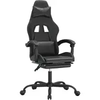 vidaXL Chaise de jeu avec repose-pieds noir similicuir