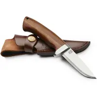 ØYO Oyo Dovre Knife W/ Leather Sheath, couteau de randonnée, brun