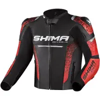 SHIMA STR 2.0 Noir Rouge Blouson Cuir Taille 52