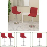 The Living Store Tabouret de bar 2 pcs. Tissu rouge vin