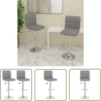 The Living Store Tabouret de bar 2 pcs. Tissu gris clair