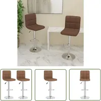 The Living Store Tabouret de bar 2 pcs. Tissu marron