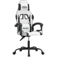 vidaXL Chaise de jeu blanc et noir similicuir