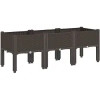vidaXL Jardinière avec pieds marron 120x40x42 cm PP
