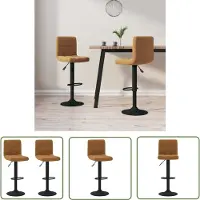 The Living Store Tabouret de bar 2 pcs. Velours marron