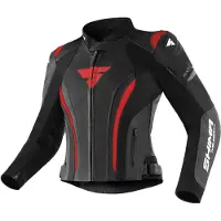 SHIMA Miura 2.0 Femme Noir Rouge Blouson Cuir Taille 36