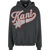 Karl kani Veste de survêtement gris foncé / rouge / blanc