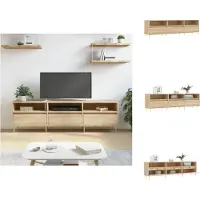 vidaXL Armoire TV Chêne Sonoma 150x30x44,5 cm Bois composite - Meuble TV