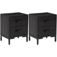 vidaXL Tables de chevet 2 pcs Noir 36x30x45 cm Bois de pin massif