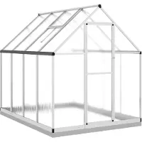 vidaXL Serre avec cadre de fondation argent 224x169x202cm Aluminimum