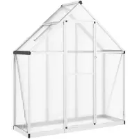 vidaXL Serre avec cadre de fondation argenté 169x58x195cm Aluminimum