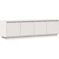 vidaXL Armoire TV Blanc 156x37x45 cm Pin massif