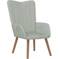 vidaXL Fauteuil relax gris clair velours