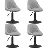 vidaXL Chaise de salle à manger 4 pcs. Pivotantes Gris clair Velours