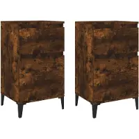 vidaXL Tables de chevet 2 pcs chêne fumé 40x35x70 cm