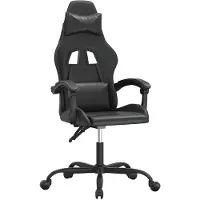vidaXL Chaise de jeu pivotante noir similicuir