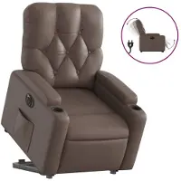 vidaXL Fauteuil relax releveur électrique marron similicuir